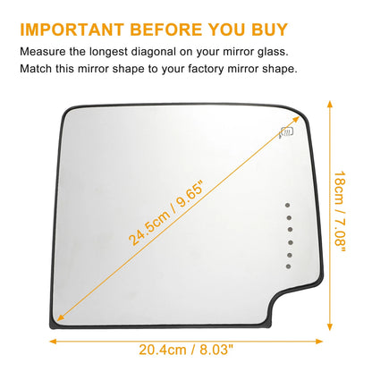 Right Upper Side Mirror Glass Heated for Chevrolet Silverado