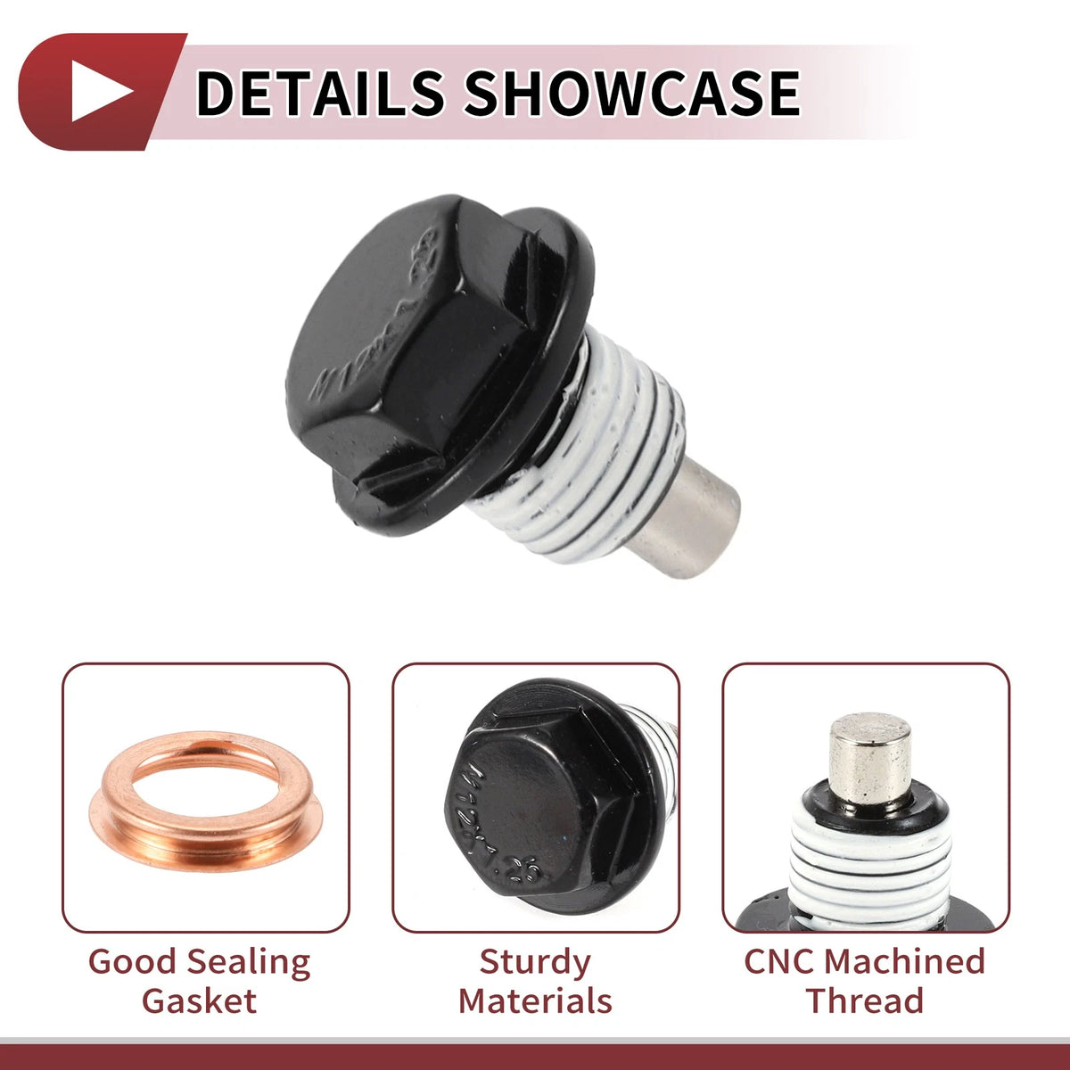 1 Set Oil Drain Plug for Nissan Infiniti Black White