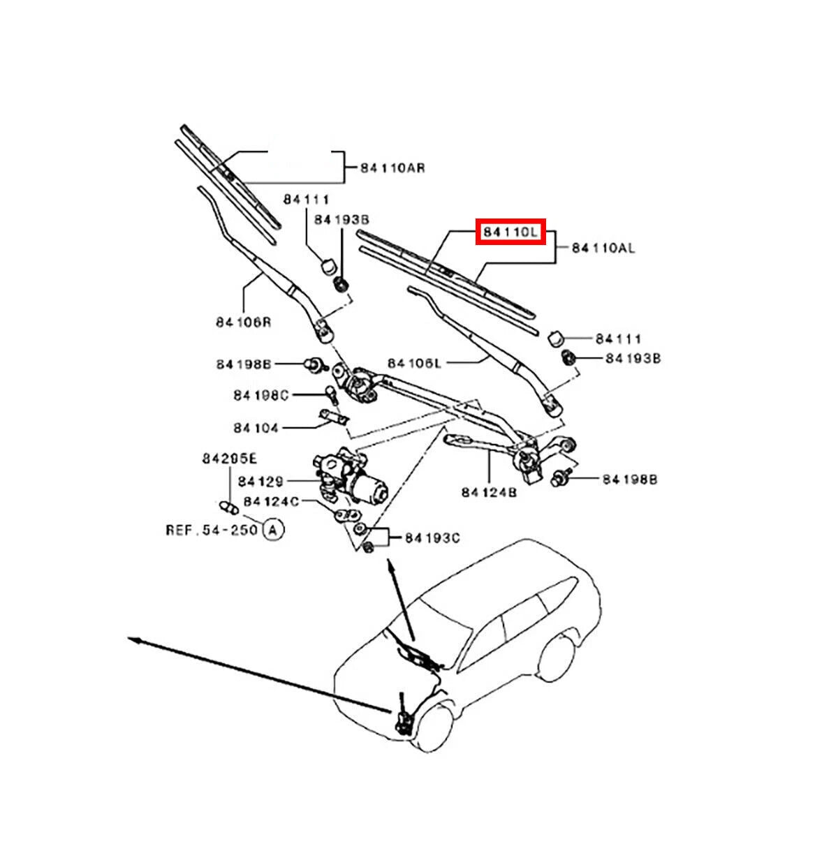 Wiper Blade 8250A782 for Mitsubishi Pajero Sport (2015-2022)