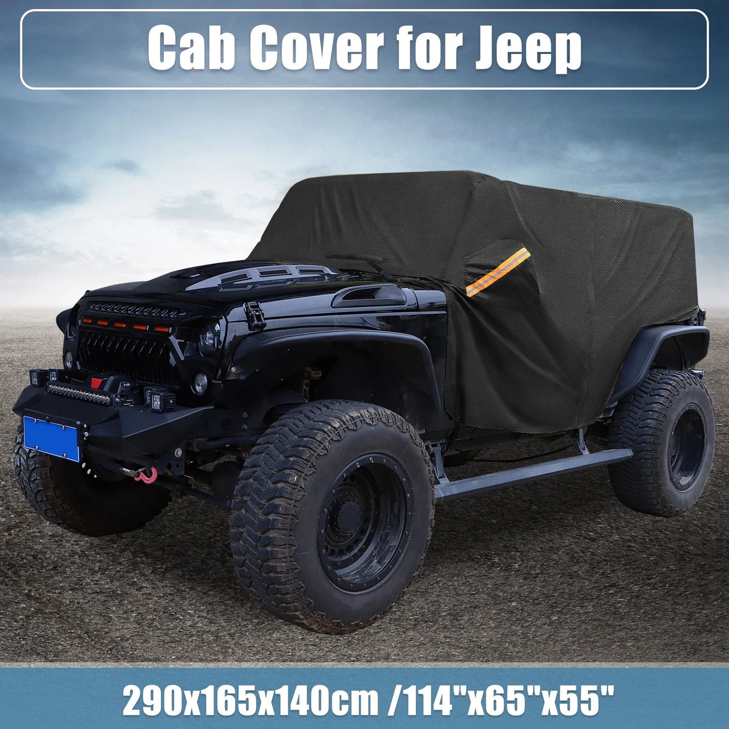 SUV Car Cover for Jeep Wrangler JK JL 4 Door 2007-2021 with Door Zipper