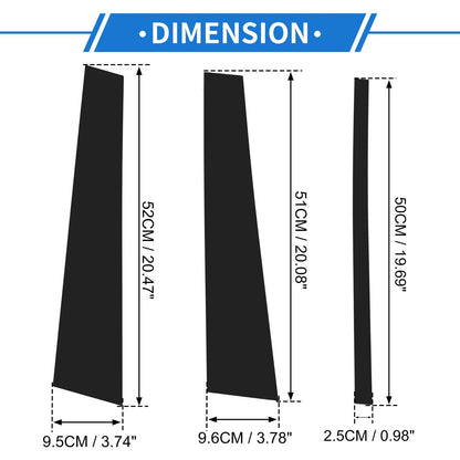 6 Pcs Door Pillar Window Trim for Land Rover Freelander 2006-2015 Black