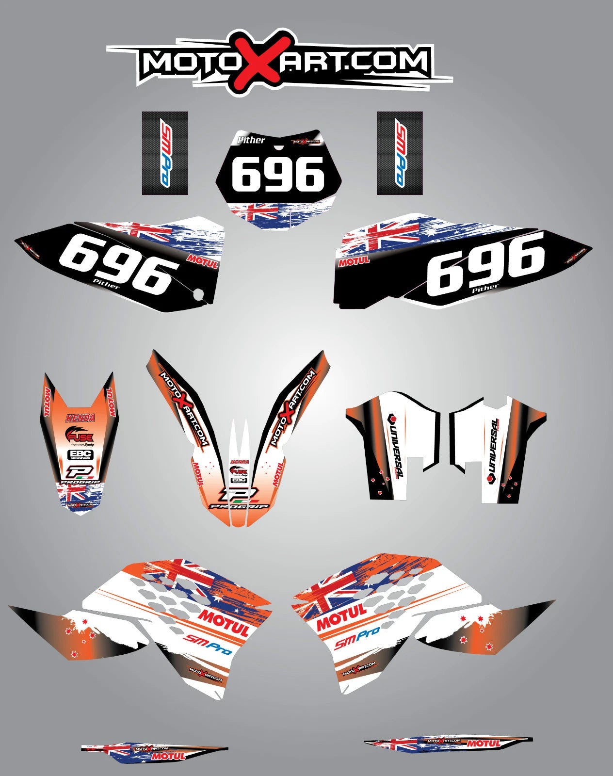 AUSSIE PRIDE Custom Graphic Kit for KTM 450 SXF (2007-2010)