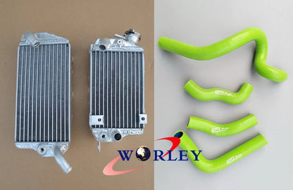 Aluminum Radiator & Green Silicone Hoses for Kawasaki KLX650 (1993-1996)