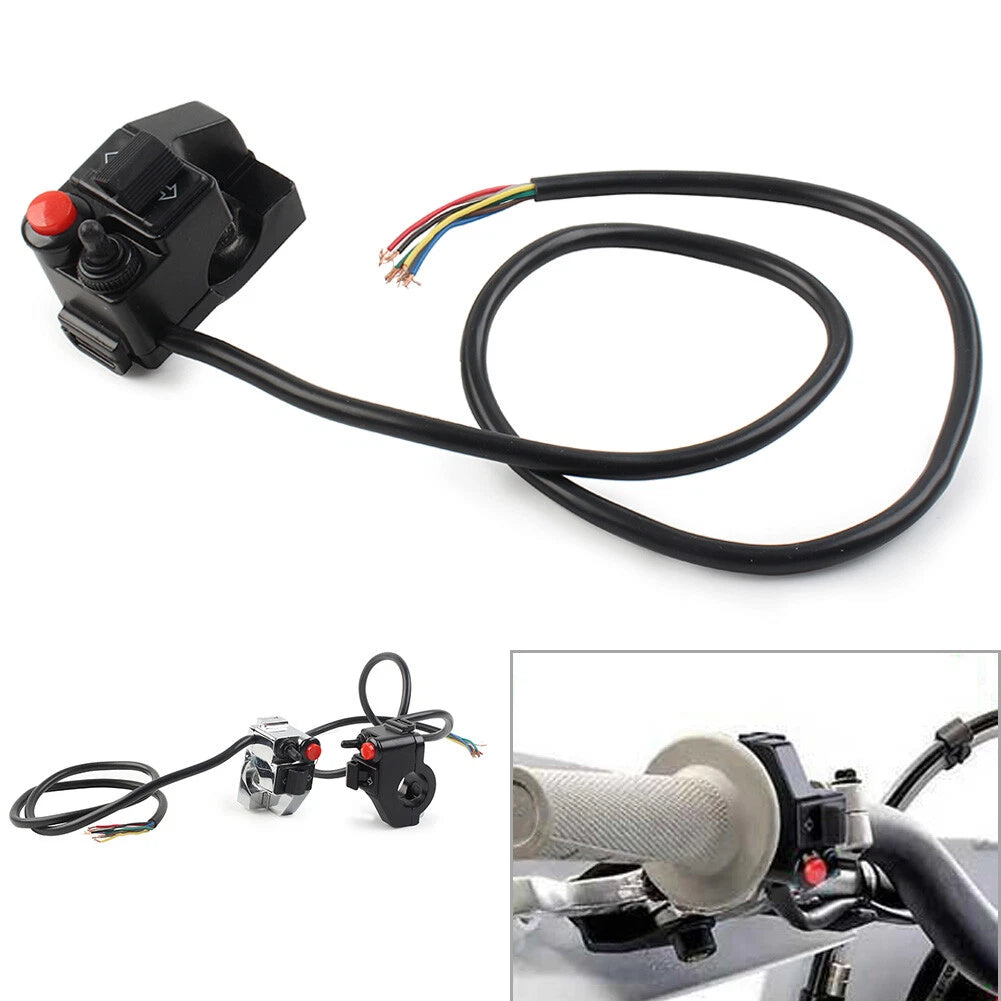 Handlebar Switch Button for Motorcycle Horn Turn Signal Fog Light Headlight BLK