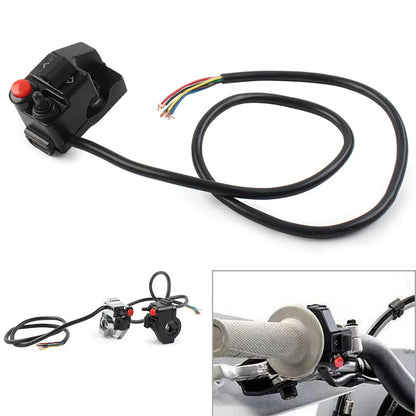 Handlebar Switch Button for Motorcycle Horn Turn Signal Fog Light Headlight BLK