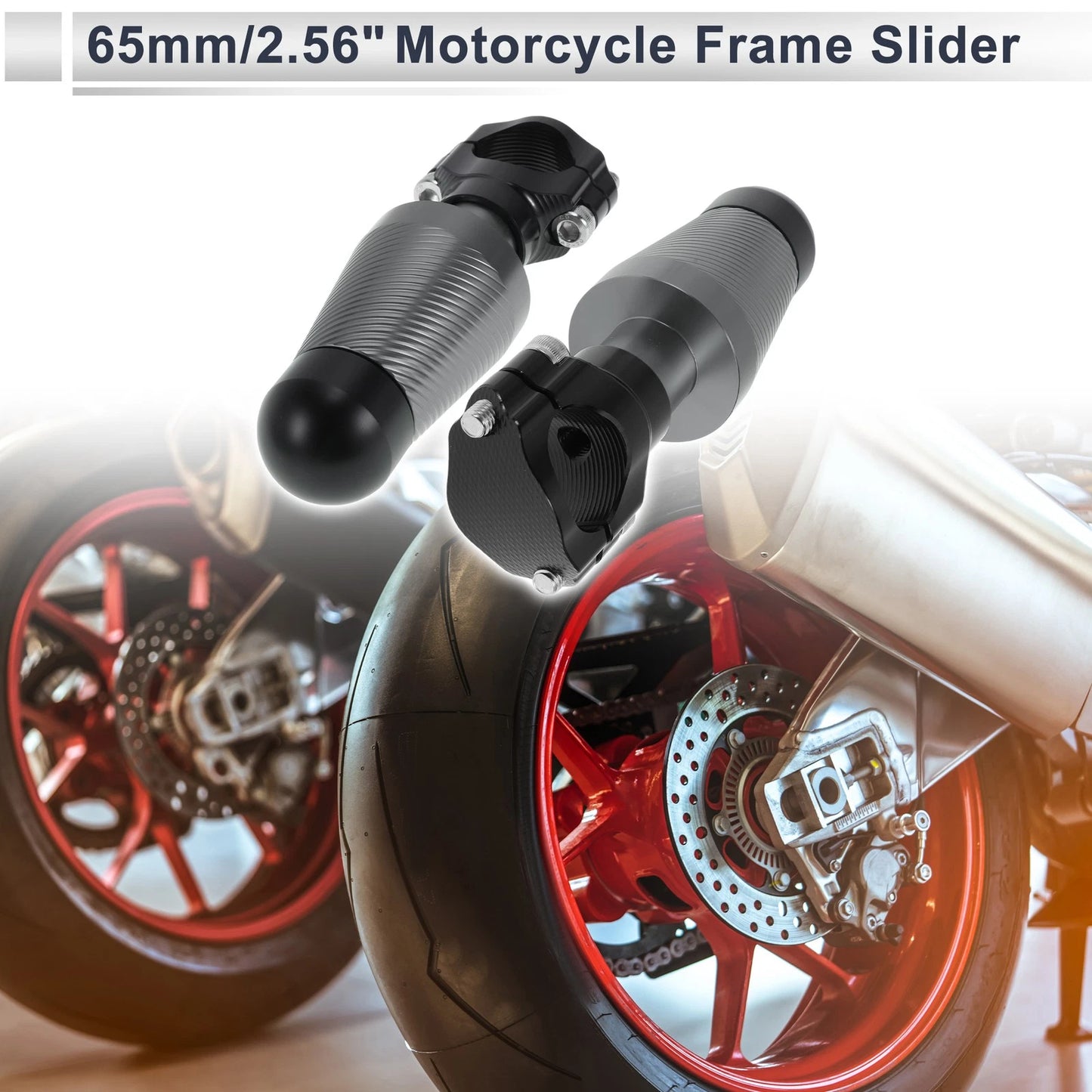 1.1–1.3" Aluminum Alloy Motorcycle Slider Frame 2 x Screws, Titanium Tone for Make Model