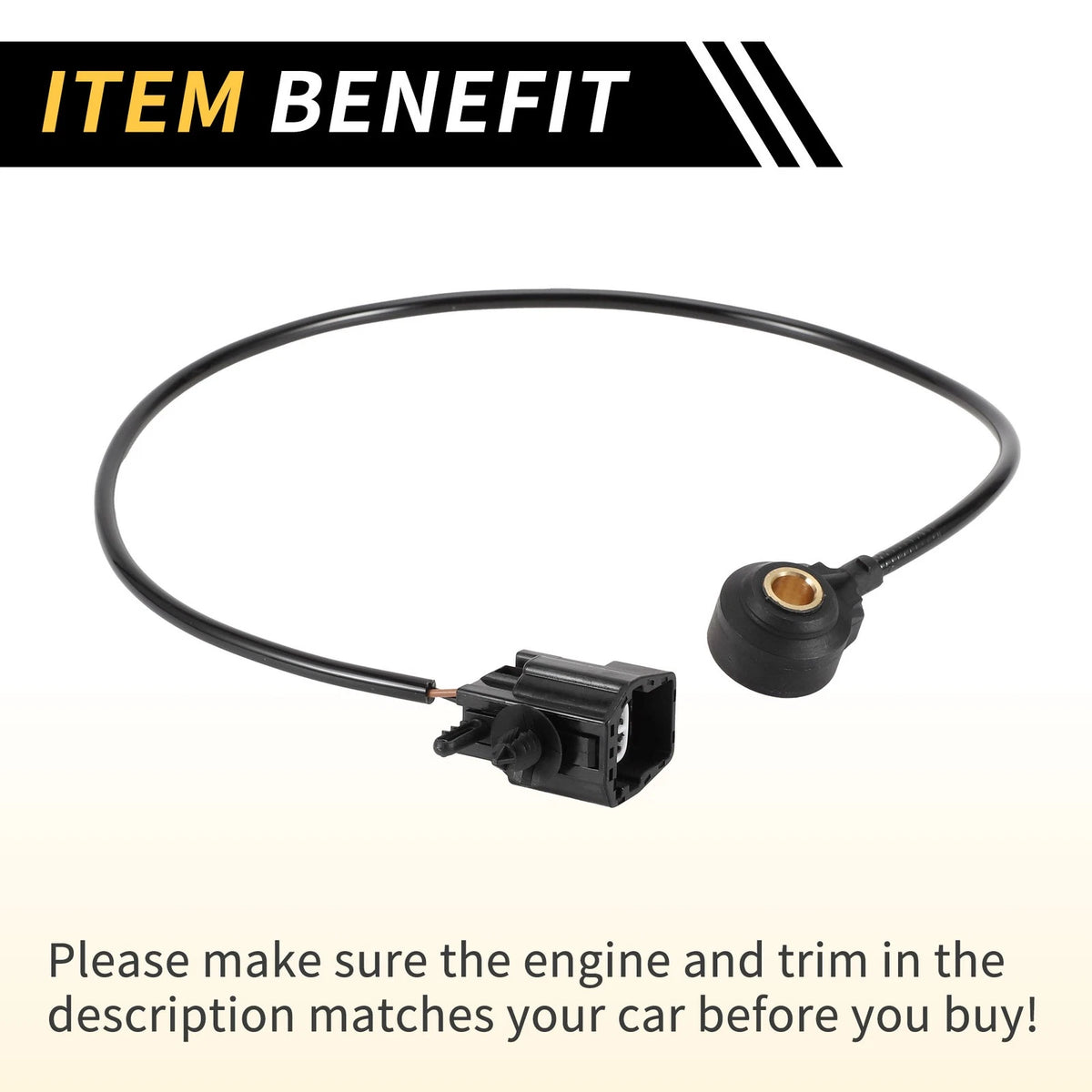 Engine Knock Sensor for Ford F-150 F-350 F-450 (2000-2006) 1 x Black