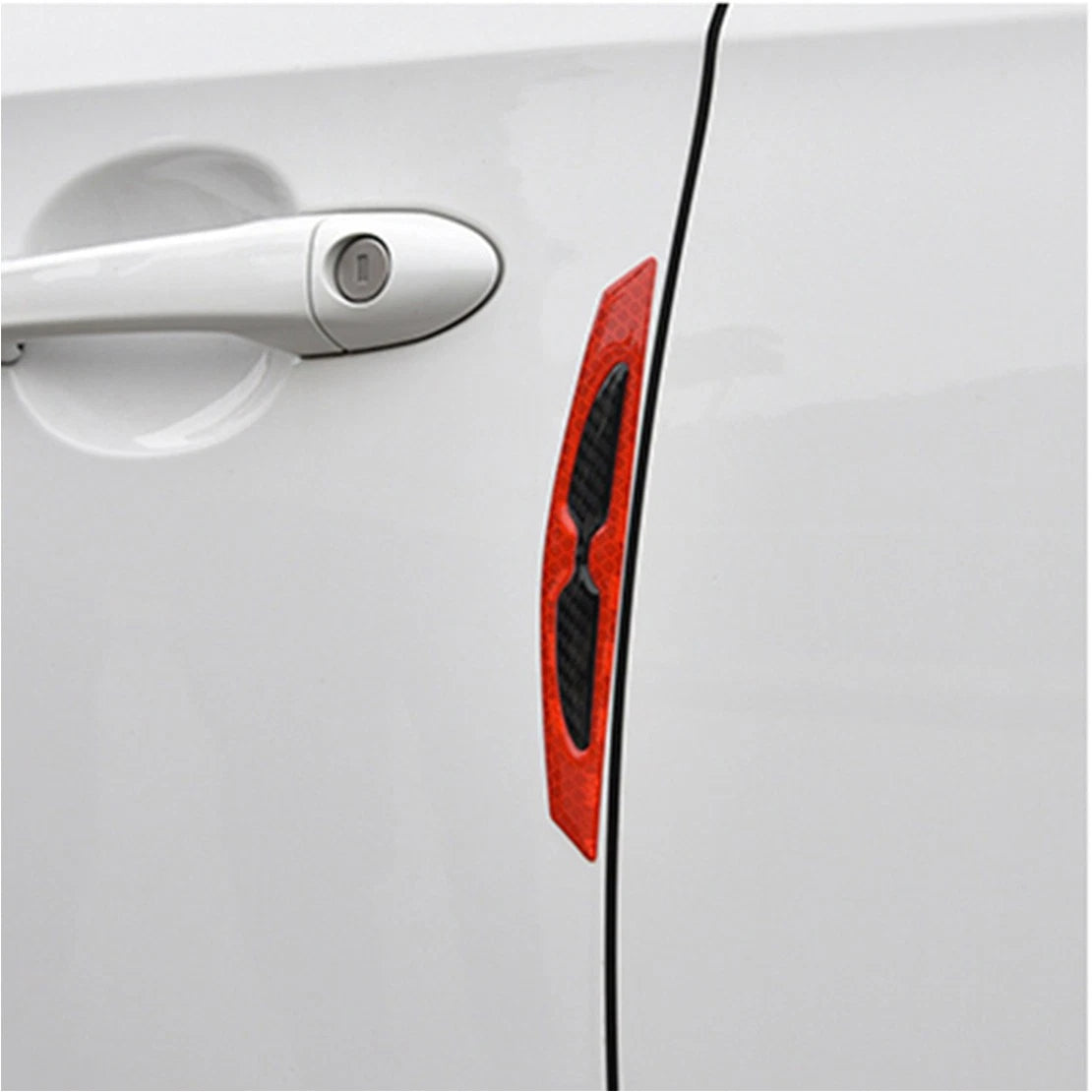 4pcs Car Door Anti-Collision Bumper Guard Reflective Strip