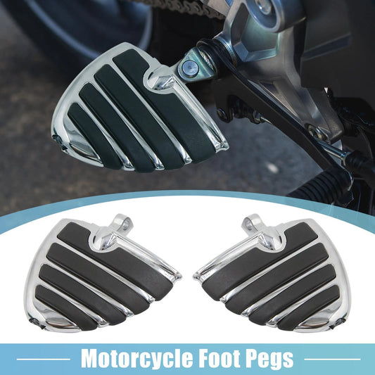 1 Pair 10.5mm Billet Aluminum Motorcycle Footrest Footpeg for Bike Black
