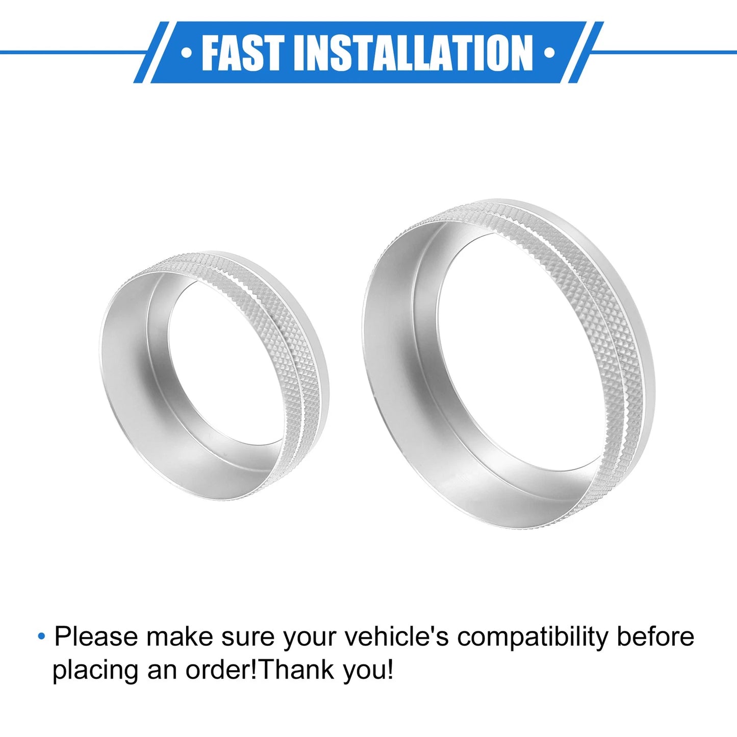 4 x AC Audio Volume Tune Switch Knob Rings for Ford F150 (2021-2023)