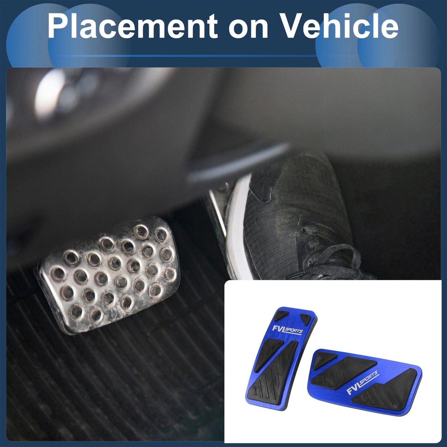 Automatic Foot Accelerator Pedal Covers 2 x Blue for Ford Ranger (2024)