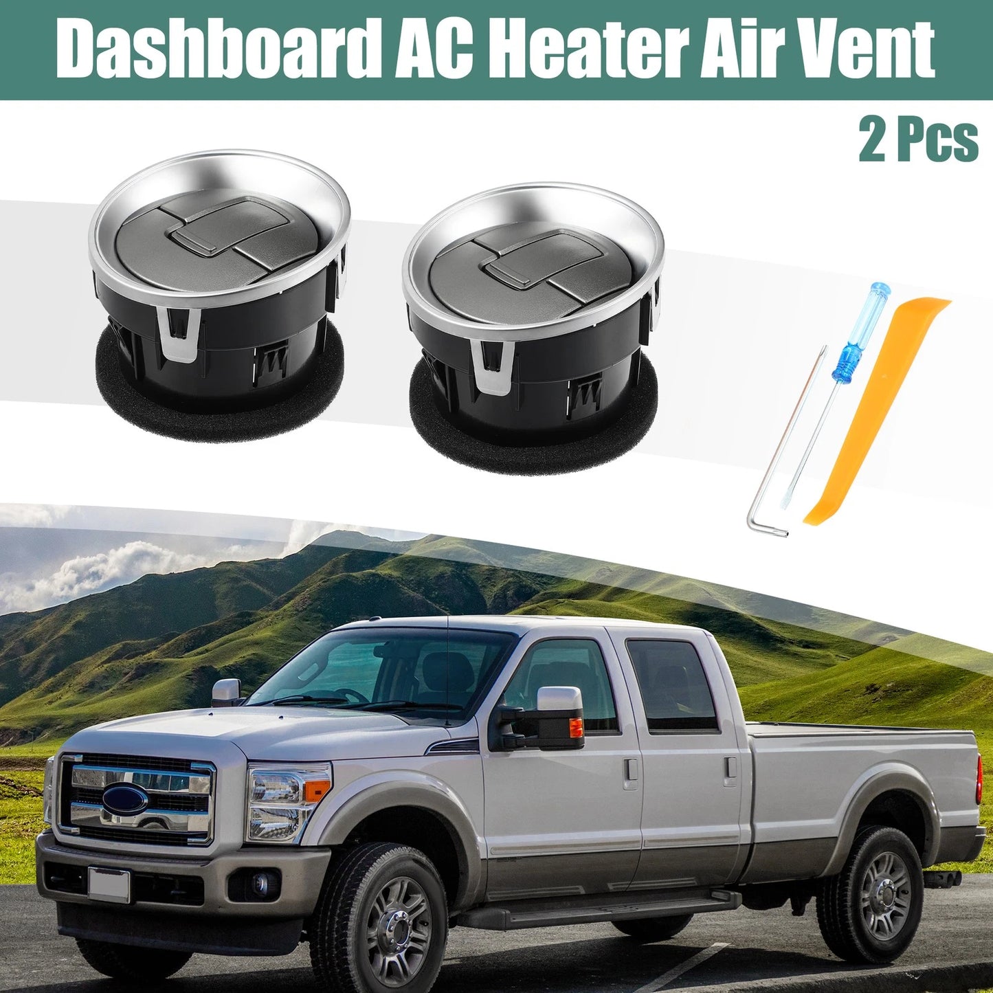 2 x Front Dashboard AC Heater Air Vents for Ford F-150 (2012-2014)