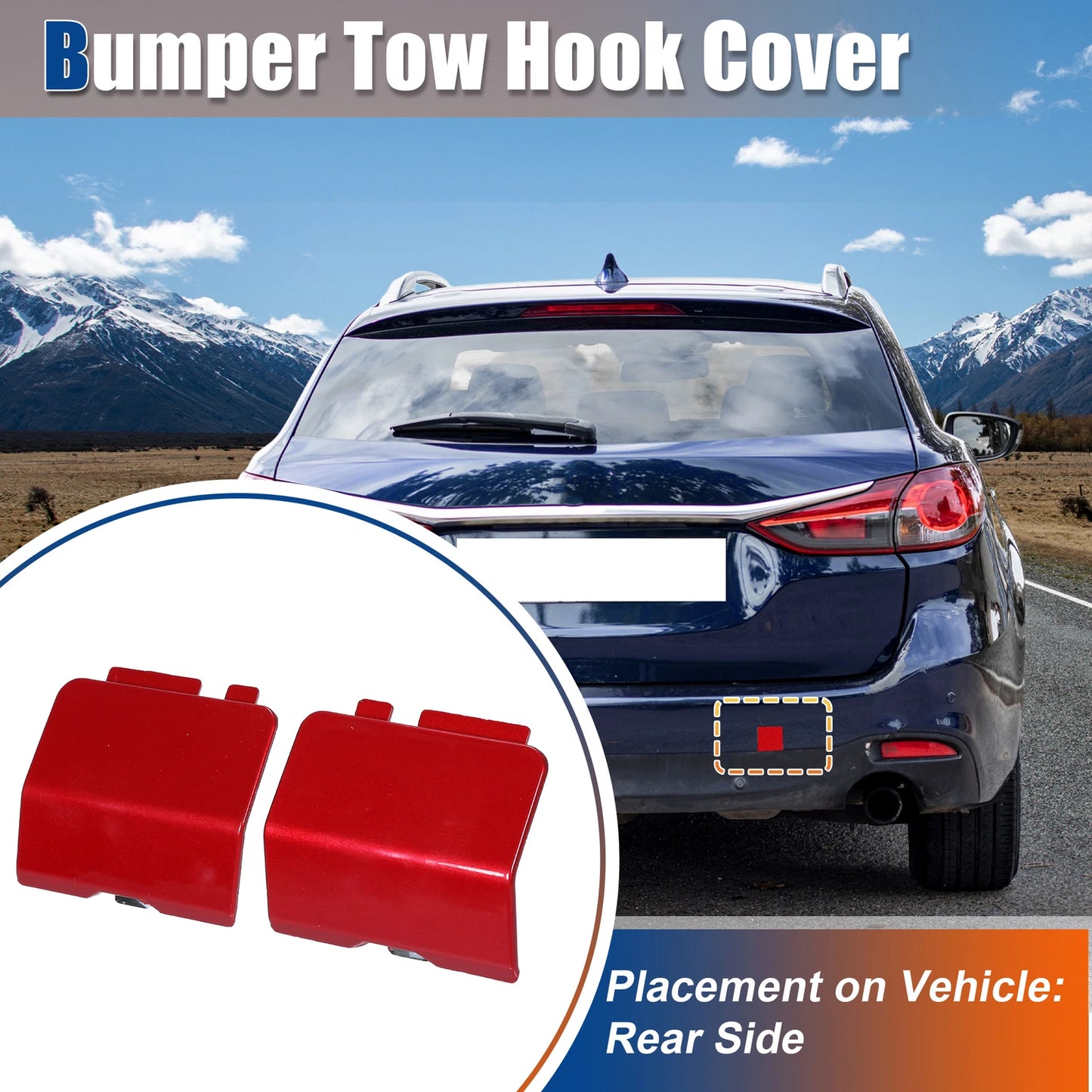 Rear Tow Hook Cover for Mazda 6 (2014-2021) - Red