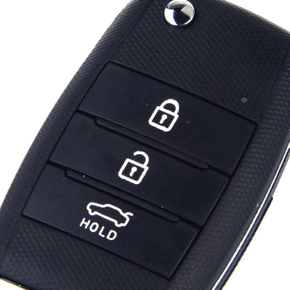 3 Button Flip Key Shell Case Cover + Uncut Blade for Kia K3 Forte Sorento (2014-2020)