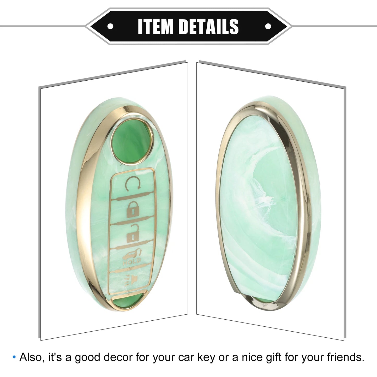 TPU Green 5 Button Smart Key Fob Cover for Nissan Altima, Maxima, Infiniti