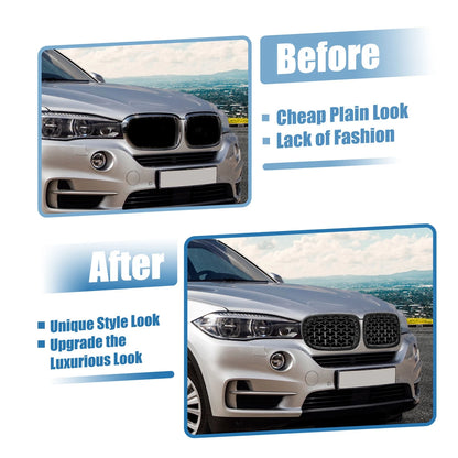 Front Hood Bumper Grille for BMW X5 F15 (2014-2016) - 1 Pair Diamond Star
