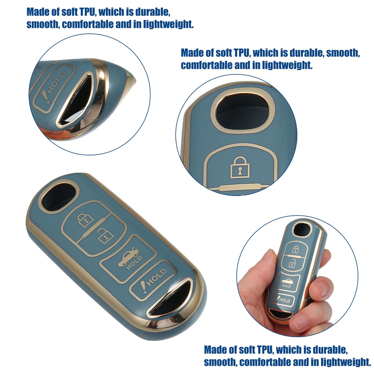 TPU 4 Button Key Fob Cover for Mazda 3 (2014)