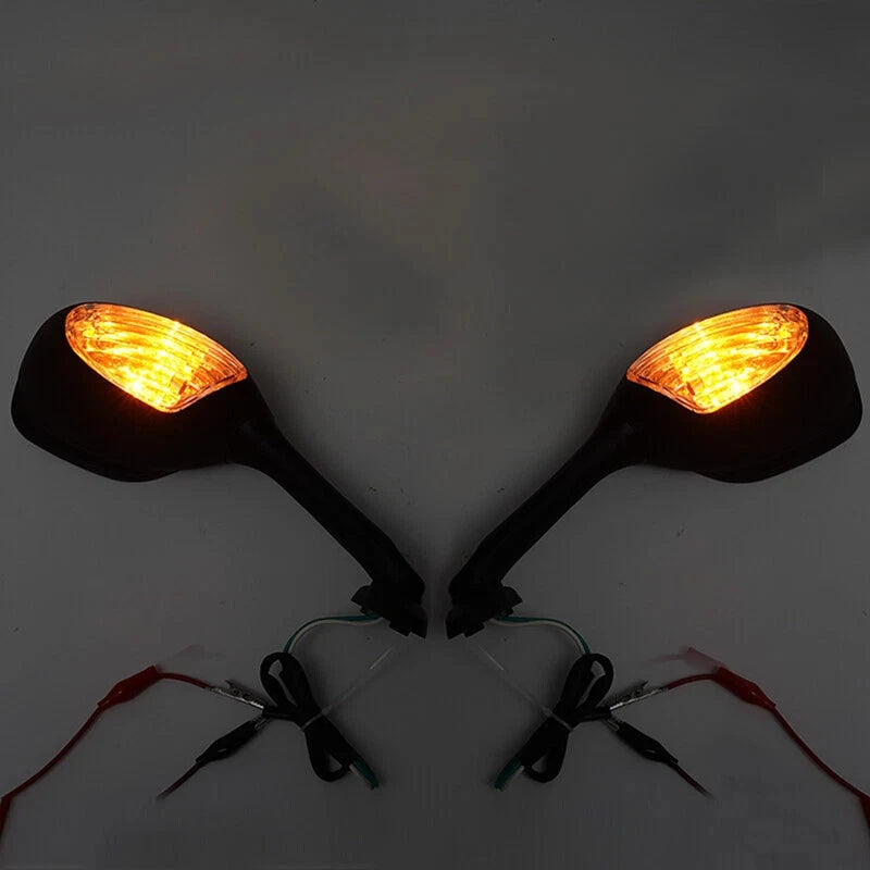 Black Rearview Side Mirrors for GSXR600/750 2006-2023 & GSXR1000 2005-2016 (2x)