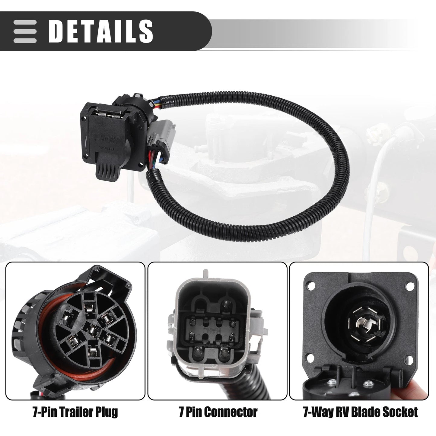7-Pin Trailer Wiring Harness Connector for Ford F-250 Super Duty (2017-2023)