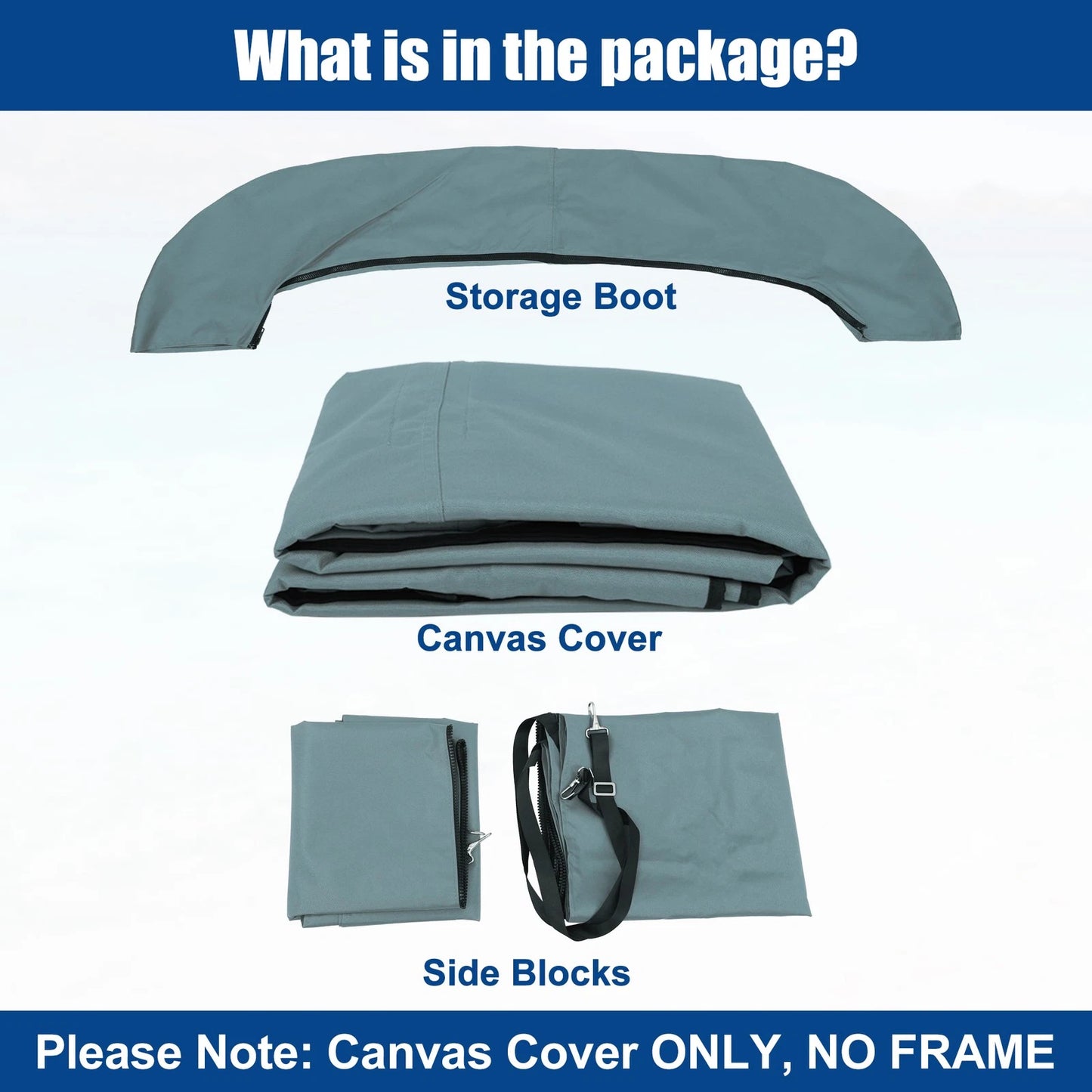 600D 4Bow Bimini Top Canvas and Detachable Side Blocks for Make Model