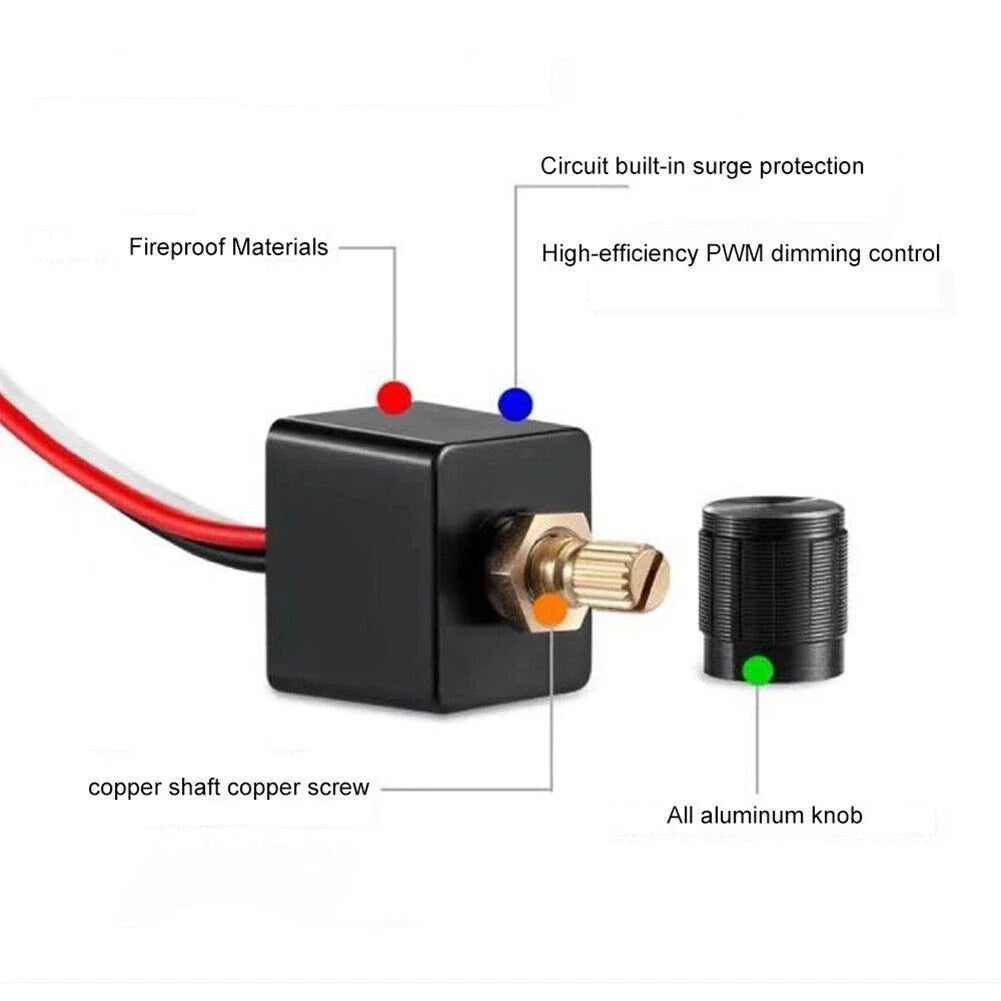 LED Dimmer Switch 12V 5A for Motorhome/Boat/RV Incandescent/LED Lamps