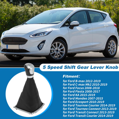 5 Speed Shift Gear Lever Knob for Ford Focus Fiesta B-Max C-Max (2005-2018)