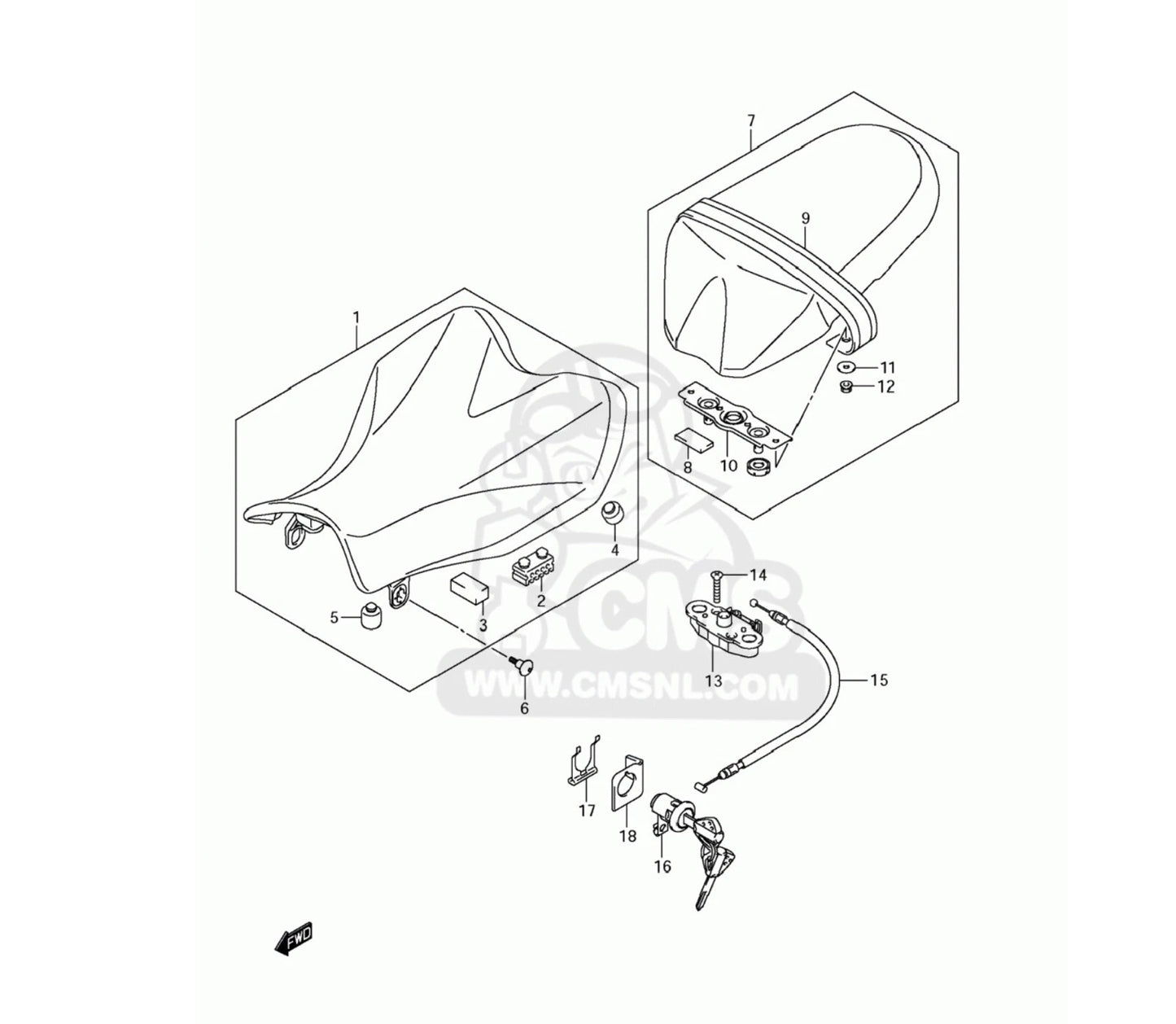 Rear Fairing Seat Bolts 2x for Suzuki GSX-R1000 (2012–2014)
