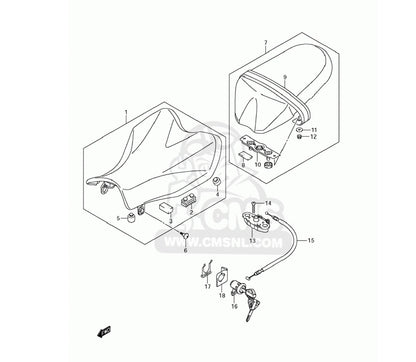 Rear Fairing Seat Bolts 2x for Suzuki GSX-R1000 (2012–2014)