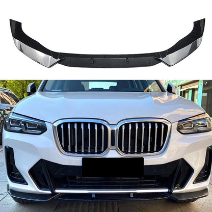 Front Bumper Spoiler Lip for BMW X3 G01 X4 G02 2022-2023 Carbon Black