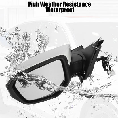 3 Pin Left Side Exterior Door Mirror Assembly White for Honda Civic (2016-2021)
