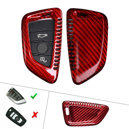 Carbon Fiber Remote Key Shell Holder Cover for BMW X1 X5 X6 F48 F15 F16 (2016-2023)