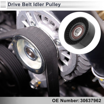 Drive Belt Idler Pulley for Volvo S60 (2001-2010) Black 1 Pc
