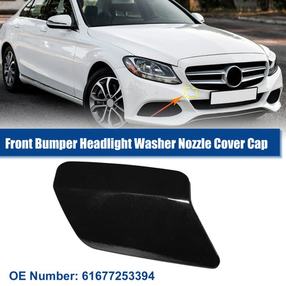 Front Right Headlight Washer Nozzle Cover Cap Black for BMW 328i (2011-2013)