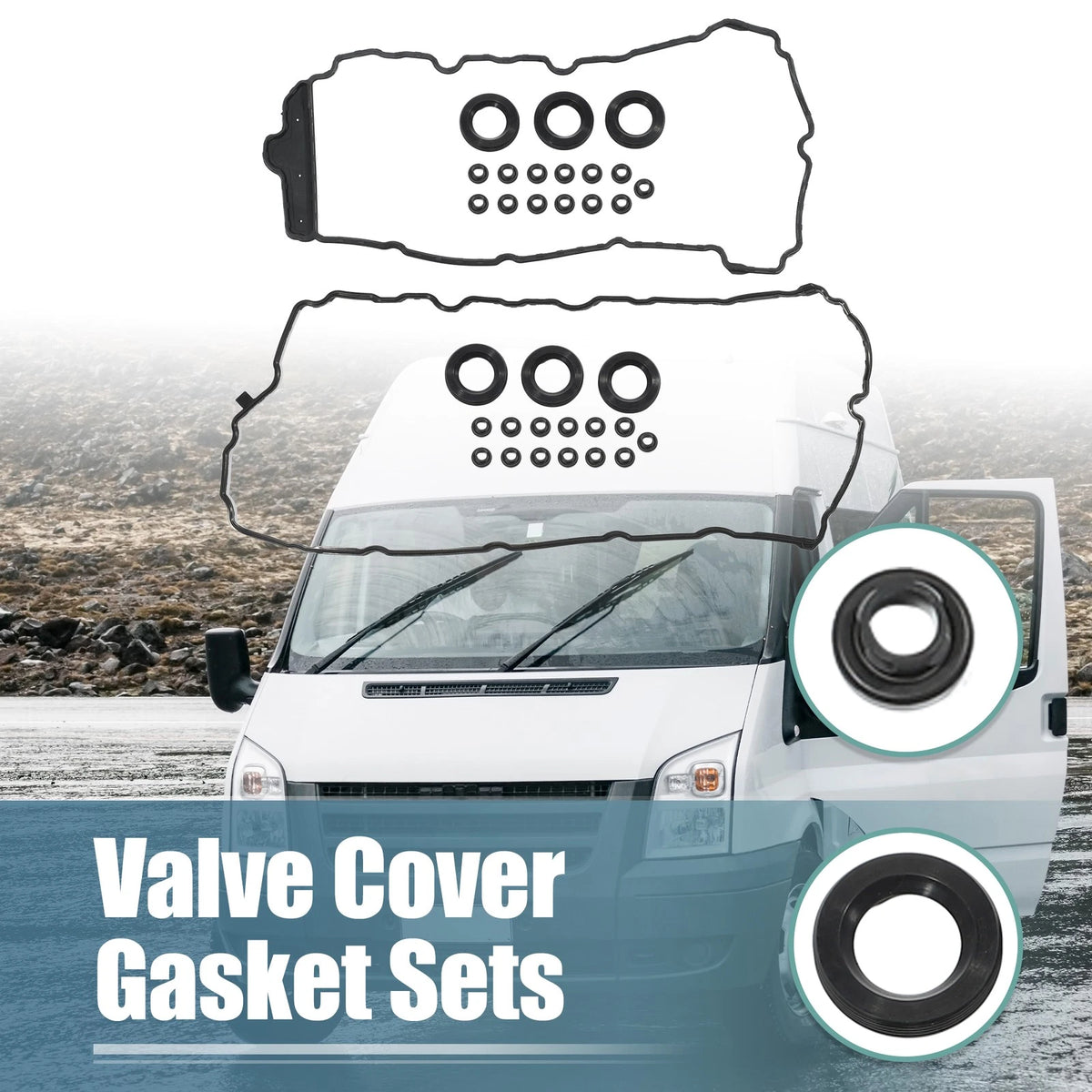 Valve Cover Gasket for GMC Acadia -3.6L V6 3564cc Rubber Black