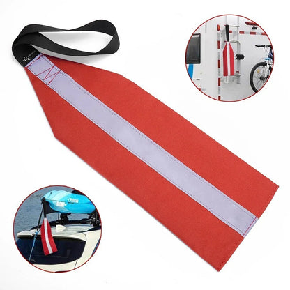 Highly Visible Travel Tow Flag for Kayaks/Boats - Red Safety Flag