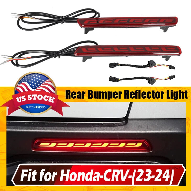 Rear Bumper Reflector Brake Indicator Light Assemblies for Honda CR-V (2023-2024)