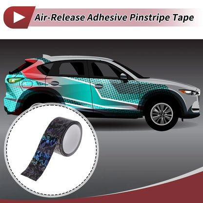 Pinstripe Tape 50mmx8.5m for Car, Motorcycle and Boat Laser Silver Tone