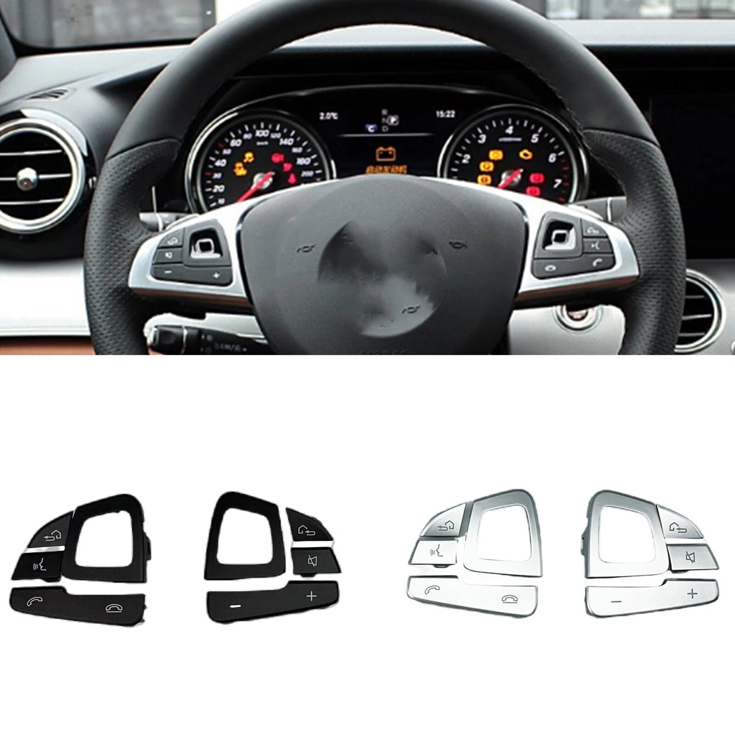 Steering Wheel Button Cover for Mercedes Benz E-Class (2016-2018)