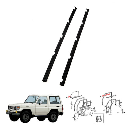 Front Door Glass Weatherstrip w/ Vent for Toyota Land Cruiser 2D FZJ79 VDJ78