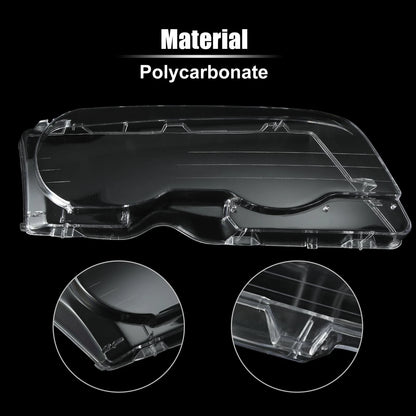 1 Pair Car Front Headlight Lens Cover for BMW E46 (1998-2002)