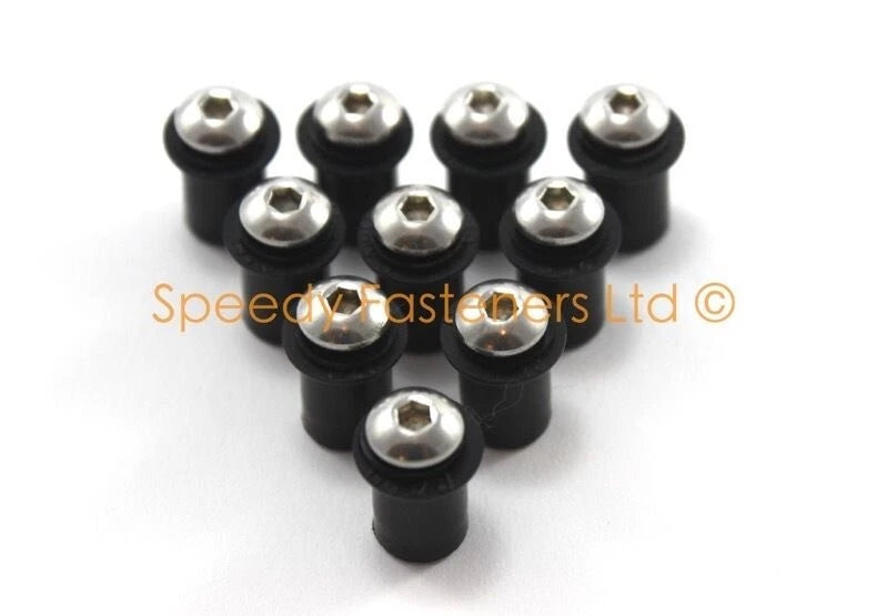10x Pare-Brise Boulons Caoutchouc Ecrous for Suzuki GSX-R