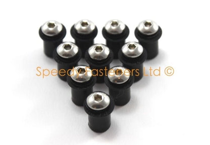 10x Pare-Brise Boulons Caoutchouc Ecrous for Suzuki GSX-R