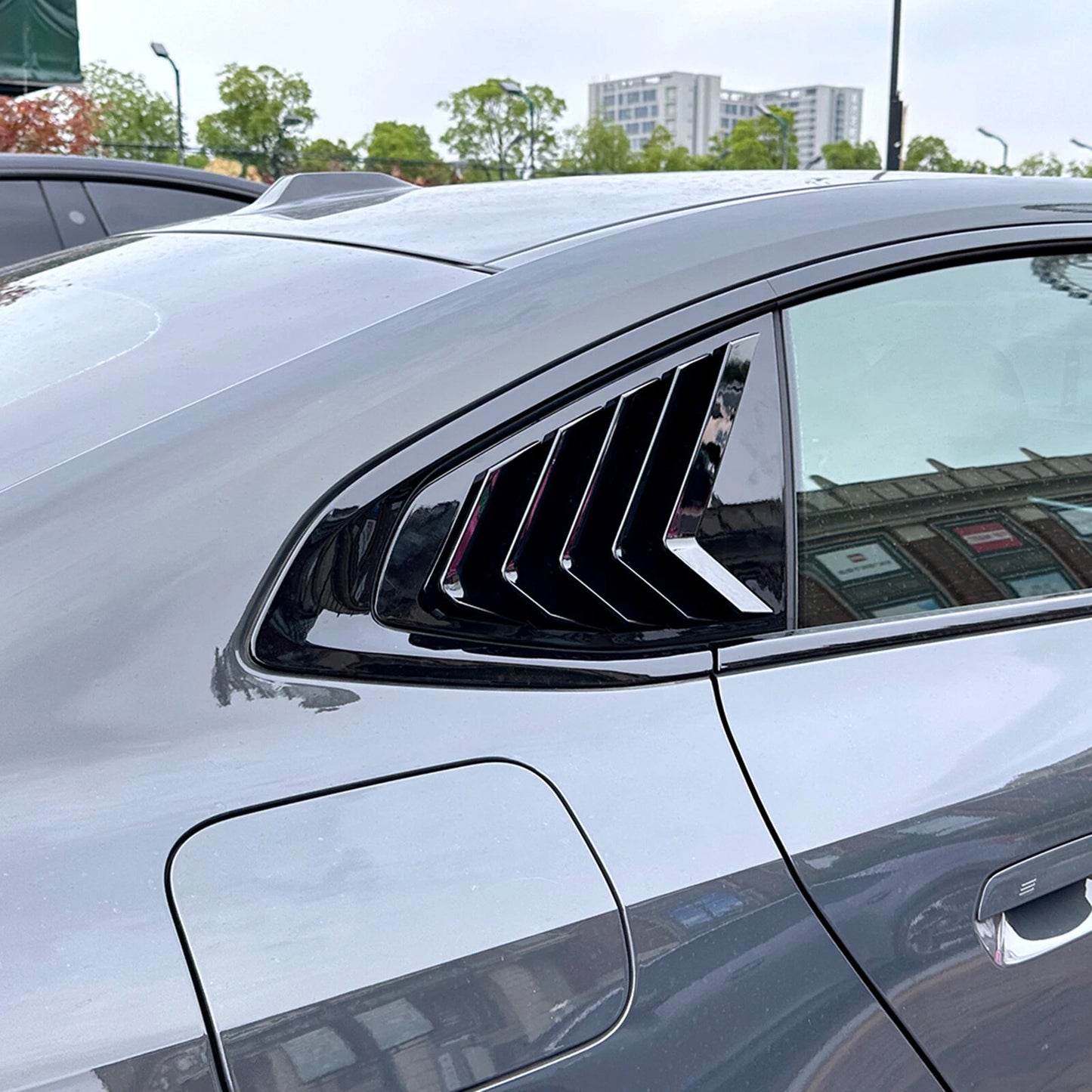 Gloss Black Rear Side Window Louvers for BMW 4 Series G26 (2020-2024)
