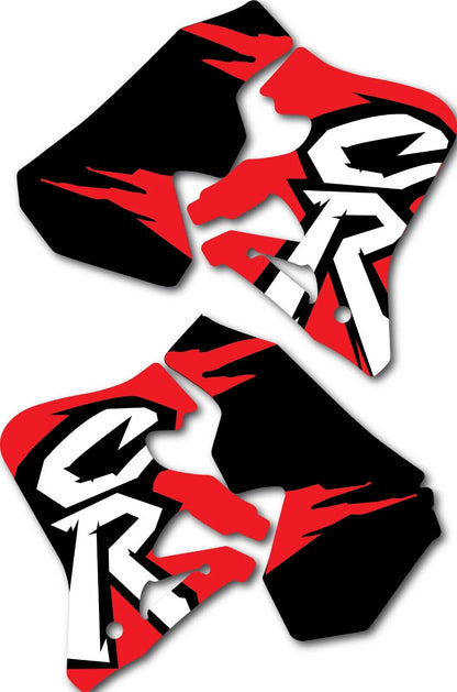 Radiator Tank Shroud Stickers for Honda CR 125 "Track" Style (1995-1997)