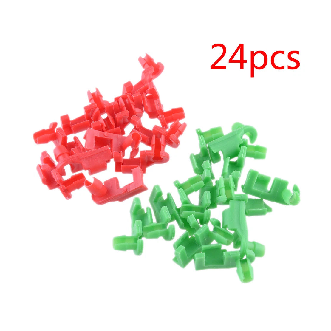 Nylon Car Door Lock Rod Clips Fasteners Rivets Red Green 1 (12 pcs)