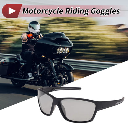 Set Motorcycle Riding Goggles Light Gray Lens Black Frame PC for Motorcycle