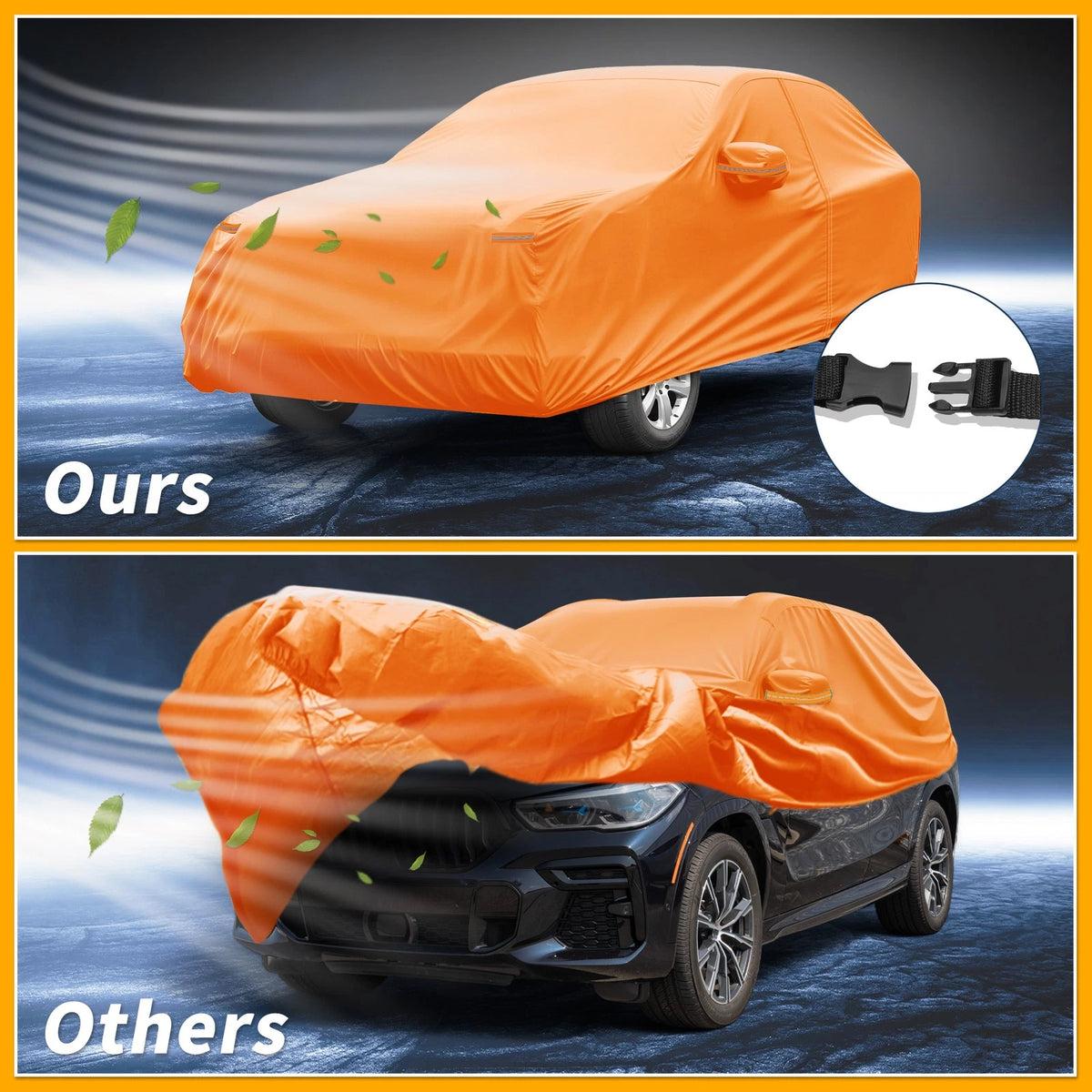 Car Cover for BMW X5 Orange Cotton with Zipper