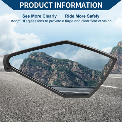 M8/M10 / 1 Set / Rear View Mirrors Prismatic Shape Black Silver Tone