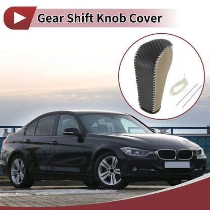 Car Gear Shift Knob Cover for BMW 3 Series E90 (2004-2012) Black Faux Leather
