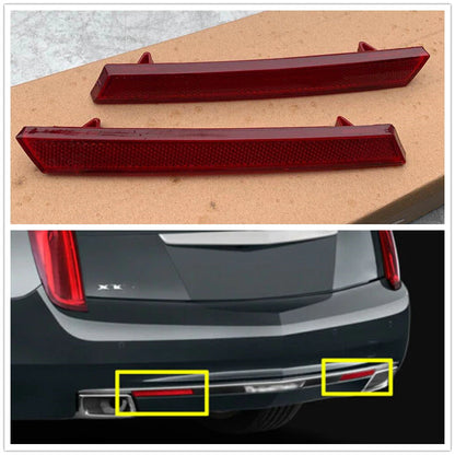 2 x Rear Bumper Lower Red Reflector Covers for Cadillac XTS (2013-2017)